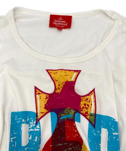 Vivienne Westwood RED LABEL（ヴィヴィアンウエストウッドレッドレーベル）Vivienne Westwood RED LABEL (ヴィヴィアンウエストウッドレッドレーベル) ロゴプリントカットソーワンピース　16-12-511022 ホワイト サイズ:00の古着・服飾アイテム