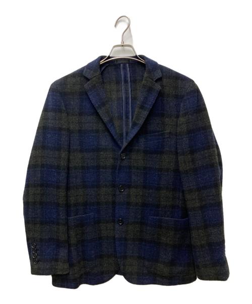 BURBERRY BLACK LABEL（バーバリーブラックレーベル）BURBERRY BLACK LABEL (バーバリーブラックレーベル) チェックウール3Bジャケット D1E32-809-28 ネイビー サイズ:Mの古着・服飾アイテム