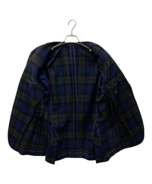 BURBERRY BLACK LABEL（バーバリーブラックレーベル）BURBERRY BLACK LABEL (バーバリーブラックレーベル) チェックウール3Bジャケット D1E32-809-28 ネイビー サイズ:Mの古着・服飾アイテム