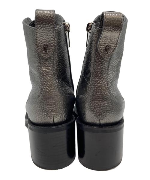 JIMMY CHOO（ジミーチュウ）JIMMY CHOO (ジミーチュウ) ジップアップショートブーツ シルバー サイズ:35の古着・服飾アイテム