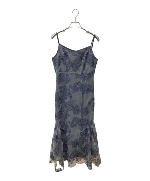 LeJa（レジャ）LeJa (レジャ) パイピング加工リボンパフスリーブボレロ付き花柄マーメイドワンピースドレス LJES423111 グレー サイズ:7の古着・服飾アイテム