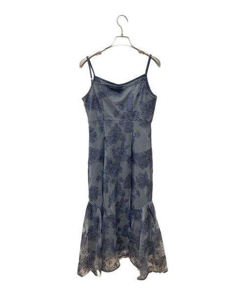 LeJa（レジャ）LeJa (レジャ) パイピング加工リボンパフスリーブボレロ付き花柄マーメイドワンピースドレス LJES423111 グレー サイズ:7の古着・服飾アイテム