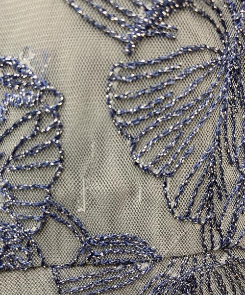 LeJa（レジャ）LeJa (レジャ) パイピング加工リボンパフスリーブボレロ付き花柄マーメイドワンピースドレス LJES423111 グレー サイズ:7の古着・服飾アイテム