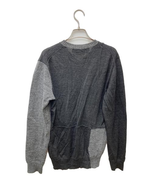 COMME des GARCONS HOMME（コムデギャルソン オム）COMME des GARCONS HOMME (コムデギャルソン オム) ブロック切替ハイゲージVネックニット HR-N007 グレー サイズ:Sの古着・服飾アイテム