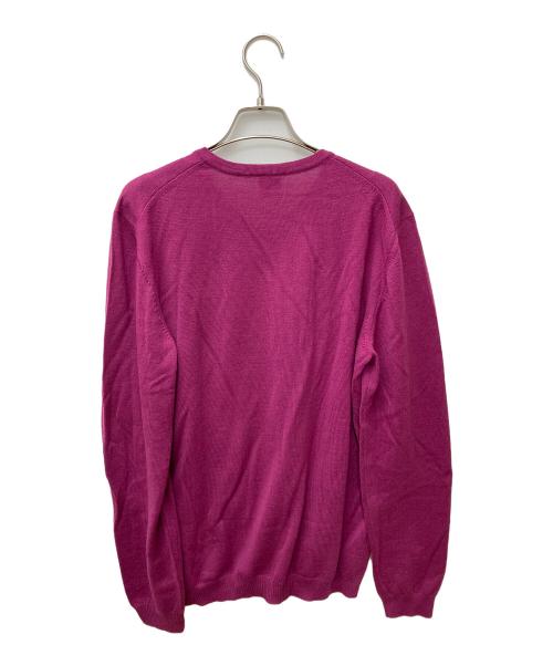 BOSS HUGO BOSS（ボス ヒューゴボス）BOSS HUGO BOSS (ボス ヒューゴボス) ハイゲージⅤネックニット ショッキングピンク サイズ:Mの古着・服飾アイテム