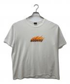stussyステューシー）の古着「Flames Tee」｜ホワイト