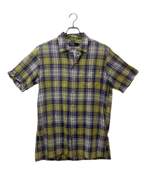 POLO RALPH LAUREN（ポロ・ラルフローレン）POLO RALPH LAUREN (ポロ・ラルフローレン) オープンカラーチェックシャツ イエロー サイズ:Lの古着・服飾アイテム