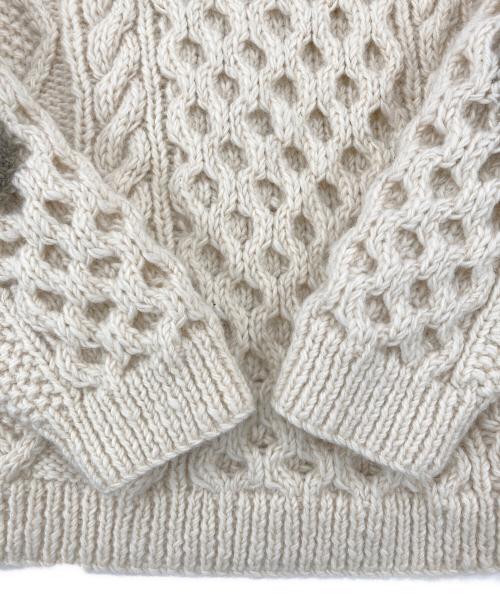 HIMALAYAN CLIMBERS HAND-KNIT（ヒマラヤンクライマーズハンドニット）HIMALAYAN CLIMBERS HAND-KNIT (ヒマラヤンクライマーズハンドニット) アランニット HCK-17F3 アイボリー サイズ:Mの古着・服飾アイテム