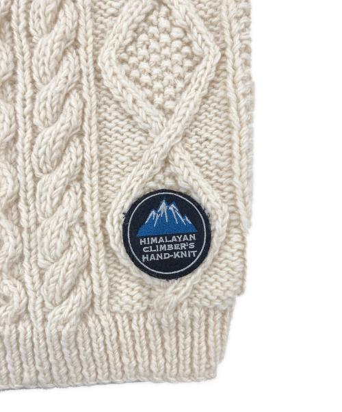 HIMALAYAN CLIMBERS HAND-KNIT（ヒマラヤンクライマーズハンドニット）HIMALAYAN CLIMBERS HAND-KNIT (ヒマラヤンクライマーズハンドニット) アランニット HCK-17F3 アイボリー サイズ:Mの古着・服飾アイテム
