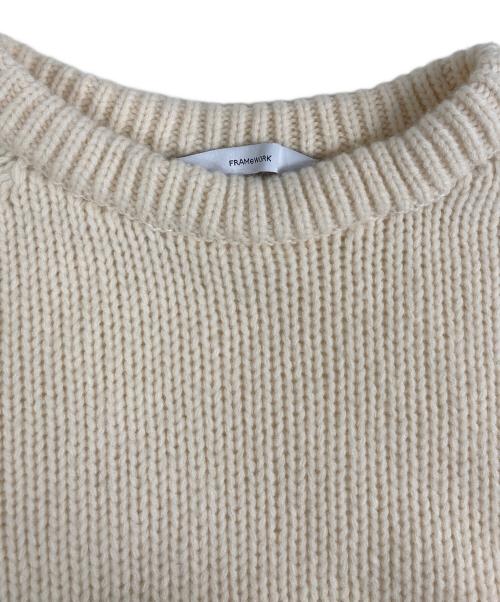 FRAMeWORK（フレームワーク）FRAMeWORK (フレームワーク) ローゲージクルーネックプルオーバー 23-080-220-2120-4-0 ホワイト サイズ:サイズ表記なしの古着・服飾アイテム