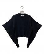 AKIRA NAKAアキラナカ）の古着「ショート丈オープンスリーブニット AP1971-BK」｜ブラック