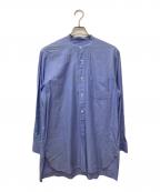 COMOLIコモリ）の古着「バンドカラーシャツ　T01-02002」｜ブルー