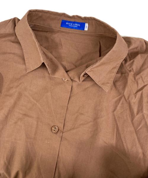 BLUE LABEL CRESTBRIDGE（ブルーレーベルクレストブリッジ）BLUE LABEL CRESTBRIDGE (ブルーレーベルクレストブリッジ) ワッシャーブロードノースリーブワンピース ブラウン サイズ:38の古着・服飾アイテム