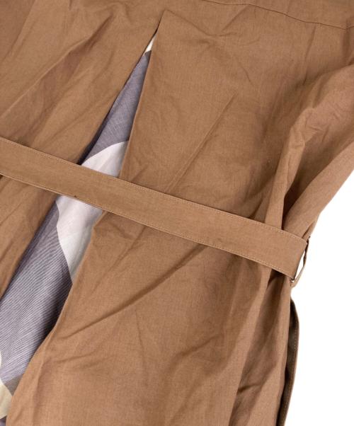 BLUE LABEL CRESTBRIDGE（ブルーレーベルクレストブリッジ）BLUE LABEL CRESTBRIDGE (ブルーレーベルクレストブリッジ) ワッシャーブロードノースリーブワンピース ブラウン サイズ:38の古着・服飾アイテム