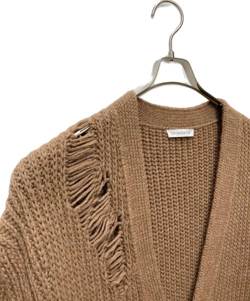J.W.ANDERSON（ジェイダブリューアンダーソン）J.W.ANDERSON (ジェイダブリューアンダーソン) クラッシュグランジビッグニットカーディガン ブラウン サイズ:XSの古着・服飾アイテム
