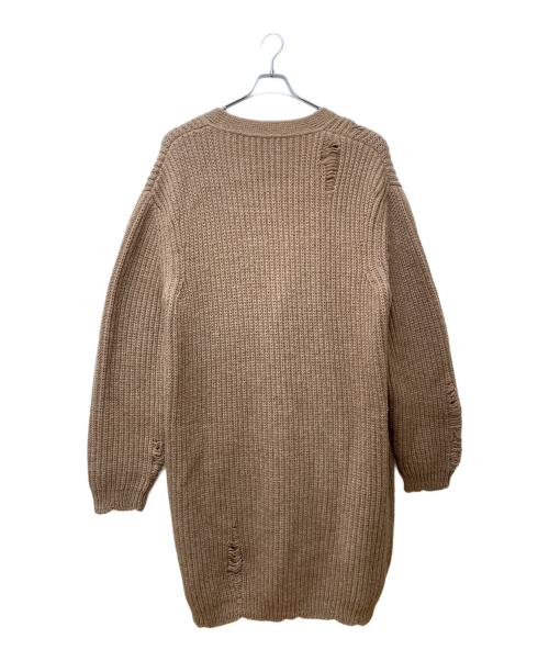 J.W.ANDERSON（ジェイダブリューアンダーソン）J.W.ANDERSON (ジェイダブリューアンダーソン) クラッシュグランジビッグニットカーディガン ブラウン サイズ:XSの古着・服飾アイテム