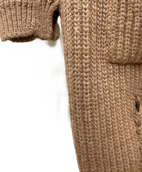 J.W.ANDERSON（ジェイダブリューアンダーソン）J.W.ANDERSON (ジェイダブリューアンダーソン) クラッシュグランジビッグニットカーディガン ブラウン サイズ:XSの古着・服飾アイテム