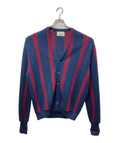 arnold palmer（アーノルドパーマー）arnold palmer (アーノルドパーマー) アルパカ混ストライプカーディガン ネイビー サイズ:XLの古着・服飾アイテム