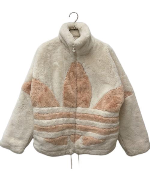 adidas（アディダス）adidas (アディダス) トレフォイルロゴエコファージャケット ベージュ サイズ:XSの古着・服飾アイテム