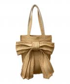 LUDLOWラドロー）の古着「ビッグリボンストロートートバッグ」｜ベージュ