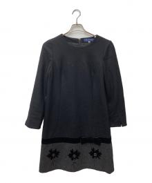 M'S GRACY（エムズグレイシー）の古着「Velour Ribbon Convertible Dress」｜ブラック