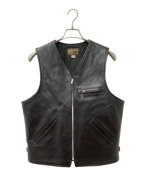 THE REAL McCOY'S（ザ・リアルマッコイズ）THE REAL McCOY'S (ザ・リアルマッコイズ) BUCO LEATHER VEST ブラック サイズ:SIZE 38の古着・服飾アイテム