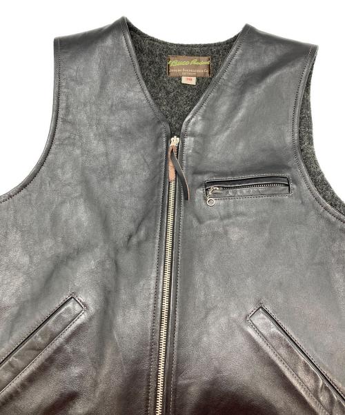 THE REAL McCOY'S（ザ・リアルマッコイズ）THE REAL McCOY'S (ザ・リアルマッコイズ) BUCO LEATHER VEST ブラック サイズ:SIZE 38の古着・服飾アイテム