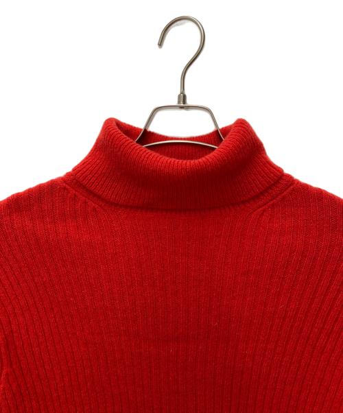 Yohji Yamamoto pour homme（ヨウジヤマモト プールオム）Yohji Yamamoto pour homme (ヨウジヤマモト プールオム) タートルネックリブニット レッド サイズ:Lの古着・服飾アイテム