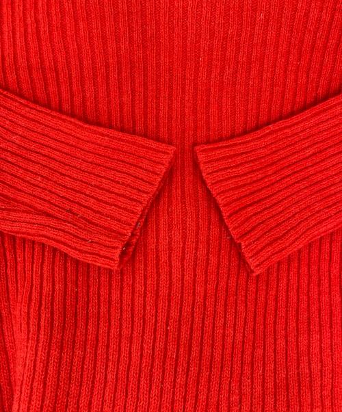 Yohji Yamamoto pour homme（ヨウジヤマモト プールオム）Yohji Yamamoto pour homme (ヨウジヤマモト プールオム) タートルネックリブニット レッド サイズ:Lの古着・服飾アイテム