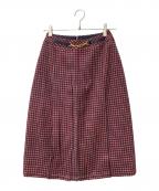 CELINEセリーヌ）の古着「ツイードスカート」｜レッド