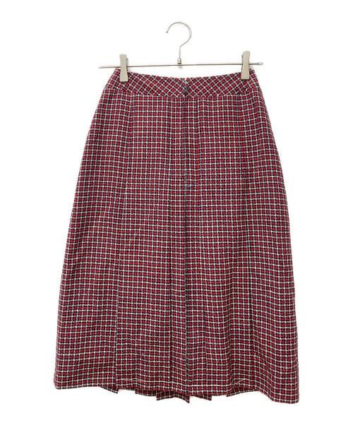 CELINE（セリーヌ）CELINE (セリーヌ) ツイードスカート レッド サイズ:４０の古着・服飾アイテム