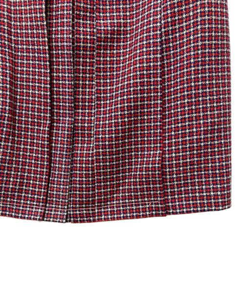 CELINE（セリーヌ）CELINE (セリーヌ) ツイードスカート レッド サイズ:４０の古着・服飾アイテム