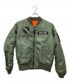 AVIREXアヴィレックス）の古着「中綿リバーシブルMA-1ジャケット 6280241」｜グリーン
