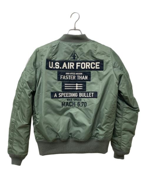 AVIREX（アヴィレックス）AVIREX (アヴィレックス) 中綿リバーシブルMA-1ジャケット 6280241 グリーン サイズ:Lの古着・服飾アイテム
