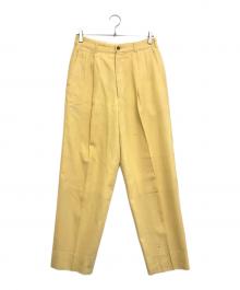 COMME des GARCONS HOMME（コムデギャルソン オム）の古着「90’sウールギャバツータックスラックス」｜イエロー