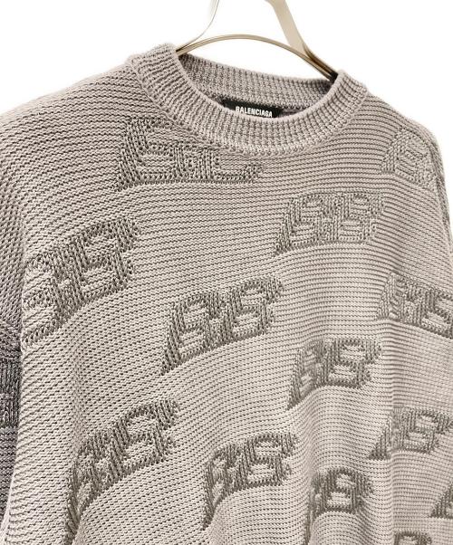BALENCIAGA（バレンシアガ）BALENCIAGA (バレンシアガ) BBロゴニットセーター グレー サイズ:Mの古着・服飾アイテム