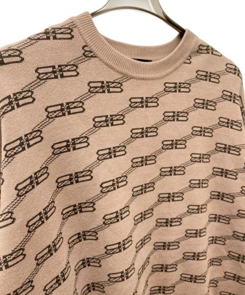 BALENCIAGA（バレンシアガ）BALENCIAGA (バレンシアガ) BBモノグラムニット ブラウン サイズ:Mの古着・服飾アイテム
