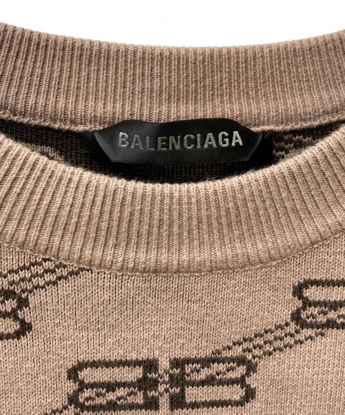BALENCIAGA（バレンシアガ）BALENCIAGA (バレンシアガ) BBモノグラムニット ブラウン サイズ:Mの古着・服飾アイテム