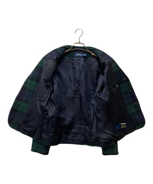 POLO RALPH LAUREN（ポロ・ラルフローレン）POLO RALPH LAUREN (ポロ・ラルフローレン) ブラックウォッチ エンブレムテーラードジャケット グリーン サイズ:SIZE 6　165/92Aの古着・服飾アイテム