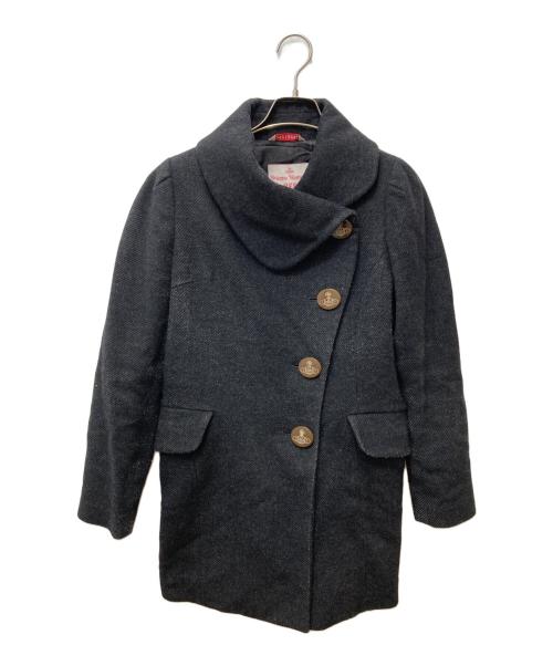 Vivienne Westwood RED LABEL（ヴィヴィアンウエストウッドレッドレーベル）Vivienne Westwood RED LABEL (ヴィヴィアンウエストウッドレッドレーベル) オーブボタンウールコート　16-01-662007 グレー サイズ:2の古着・服飾アイテム