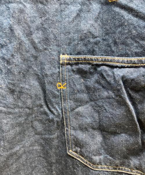 45R（フォーティファイブ・アール）45R (フォーティファイブ・アール) 綿麻小麦デニムのジャンパードレスワンピース　70650152 インディゴ サイズ:Freeの古着・服飾アイテム