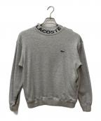 LACOSTEラコステ）の古着「ネームジャガードモックネックスウェット」｜グレー