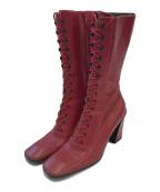 MIU MIUミュウミュウ）の古着「レースアップロングブーツ」｜レッド