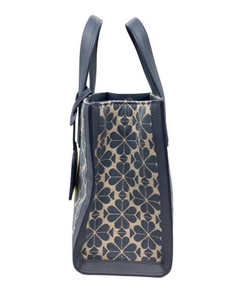 Kate Spade（ケイトスペード）Kate Spade (ケイトスペード) スペードフラワージャカードマンハッタンスモールトート スカイブルーの古着・服飾アイテム