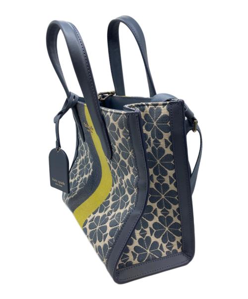 Kate Spade（ケイトスペード）Kate Spade (ケイトスペード) スペードフラワージャカードマンハッタンスモールトート スカイブルーの古着・服飾アイテム