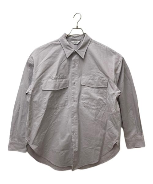UNUSED（アンユーズド）UNUSED (アンユーズド) ピリング加工ワークシャツ パープル サイズ:2 未使用品の古着・服飾アイテム