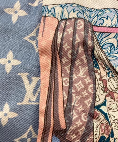 LOUIS VUITTON（ルイ ヴィトン）LOUIS VUITTON (ルイ ヴィトン) モノグラム総柄シルクスカーフ　M76112 ネイビーの古着・服飾アイテム