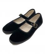 ORCIVALオーシバル）の古着「ベルベットストラップシューズ」｜ブラック