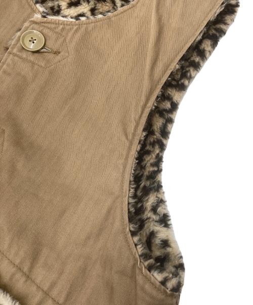 Engineered Garments（エンジニアドガーメンツ）Engineered Garments (エンジニアードガーメンツ) ヒョウ柄リバーシブルボアベスト ブラウン サイズ:Sの古着・服飾アイテム