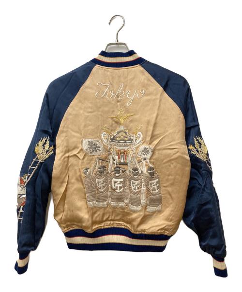 Pherrow's（フェローズ）Pherrow's (フェローズ) 匠スカジャン ブラック×ベージュ サイズ:Mの古着・服飾アイテム